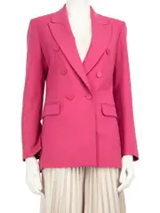 Magenta Wool Mid Length Blazer