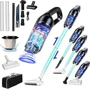 Handheld Vacuum Cleaner, 11 in 1 Strong 15000Pa Handheld Vacuum Cleaner Battery Bagless Wet Dry Test Winner Car Vacuum Cleaner 120 W Wireless Handheld Vacuum Cleaner Mini Vacuum Cleaner USB