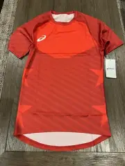 Mens ASICS Wrestling Singlet Top Team USA Compression Shirt Large Red