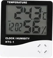 LIFKICH 1Pc Digital Thermometer Clock with Humidity Display Screen Readability No Battery Included for Indoor Use Present for Any Occasion