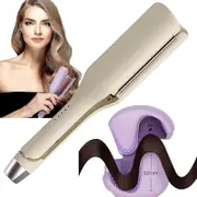 French Wave Curling Iron Rommantic French Eggs Roll Curling Iron V-shape Ceramic Bigwaves 2024 new Hair Crimper Beige