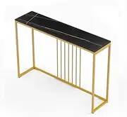 Hallway Table Console Table for Entryway Living Room Furniture Sofa Side Table with Strong Metal Stand Console Tables for Hallway Slim(Black,Small)