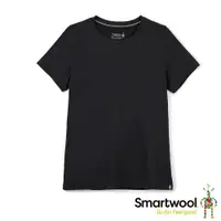 在飛比找PChome24h購物優惠-SmartWool 女美麗諾羊毛短袖 黑色