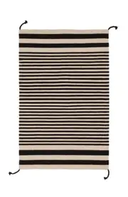 Archive New York Zapotec Classic Striped Handwoven Flatweave Wool Rug in Black at Nordstrom, Size 2Ft 0In X 3Ft 0In