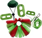 WOONEKY Chameleon Hat Lizard Harness Leash Kit Christmas Gecko Traction Rope Set for Bearded Dragon