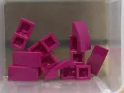 LEGO Parts - Magenta Slope Curved 2 x 1 No Studs - No 11477 - QTY 10