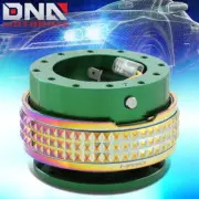NRG SRK-210GN-MC STEERING WHEEL QUICK RELEASE 2.1 GREEN/NEO CHROME PYRAMID RING