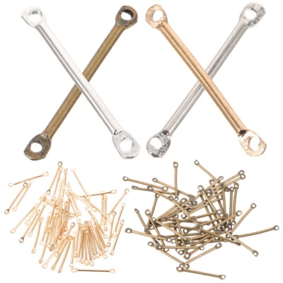 200 Pcs Earring Connection Stick Links Bars Connectors Necklace Connecting