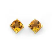 9ct Gold, 5mm Citrine Stud Earrings in Yellow