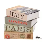 ® Book-Safe Lock-Box: World Renowned Views 4PCS Pack, Large Hidden Storage wi...