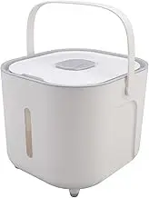 Rice Dispenser, Flour Storage Bin, 10kg Large Capacity Rice Storage Bucket with Handle, Kitchen Food Storage Container for Rice Flour Grain