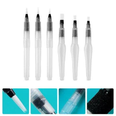 6 Pcs Brush Set Watercolour Pens Watercolor Paintbrushes Travel Student for