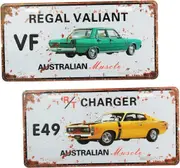 Handy Hardware [4PCE] Vintage Aussie Muscle Car Plate Signs Chrysler 15cm x 30cm