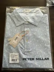 Peter Millar Size Medium Raise The Bar Performance Jersey Polo, White, MC24EK28S
