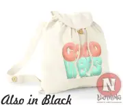 Good vibes backpack beach holiday school college organic cotton day bag