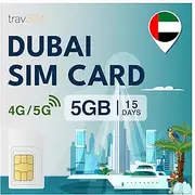 travSIM SIM Card for Dubai | 15 Days - 5GB Data SIM | 5G/4G High Speed Data | Unlimited Internet Access for Google, Facebook, Whatsapp, Instagram and More