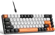 Portable 60% Mechanical Gaming Keyboard, MageGee MK-Box LED Backlit Compact 68 Keys Mini Wired Office Keyboard with Red Switch for Windows Laptop PC Mac - White/Black
