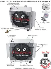 SR Champion 3 Row Radiator,14" Fan-1962-1967 Chevrolet Chevy II Nova V8 Conv