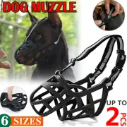 Adjustable Dog Muzzle Stop Chewing Basket Cage Pet Mouth Bark Bite Mesh Cover