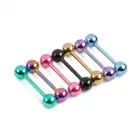 7pcs Colorful Steel Ball Bar Tongue Rings Body Piercing Jewelry Tounge Bars AU-