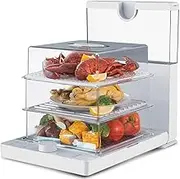 3-Tier Food Steamer, 1500W Electric Vegetable Meat Steamer, with 60 Minute Timer, and 18.8L Capacity, for Cooking Veg, Meat, Fish & Rice, Boil Dry Protection, Energy Saving