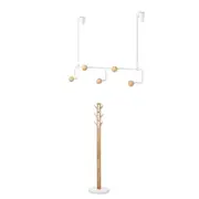 Umbra Estique Over The Door Hooks and Coat Rack Stand Set Tree Rail Organiser