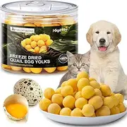 Freeze Dried Cat and Dog Treats Quail Egg Yolk, Healthy Tasty Snacks for Cats Dogs Training, Natural Freeze-Dried Limited Ingredient for Pets Increase Appetite (S, Quail)