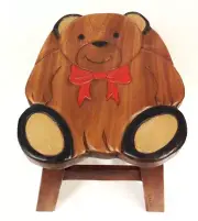 TEDDY BEAR WOOD FOOTSTOOL