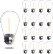 Jslinter S14 1W Outdoor String Lights Bulbs LED, Shatterproof & Waterproof, 2200