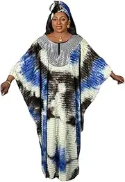 [Zadaos] 2 Pieces African Long Dress for Women Evening Party Robe Muslim Kaftan with Hijab
