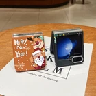 For Samsung Z Flip6 Flip5 Flip4 Flip3 Christmas Santa Leather Folding Case Cover
