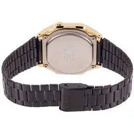 CASIO卡西歐 方形 黑鋼帶復古造型設計 男錶 運動錶 學生錶型號: A168WEGB--1BDF【神梭鐘錶】