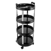 4 Tier Salon Spa Storage Trolley Beauty Fruit Cart Rack Tray Shelf Rolling Wheel