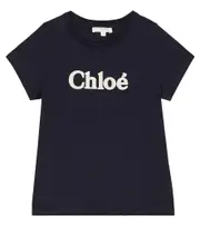 [Chloe Kids] Chloé Kids Logo cotton-jersey T-shirt Y 6 blue