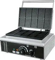 10-Slice Belgian Waffle Maker Machine Commercial Electric Waffler Machine Stainless Steel Waffle Iron Double-Sided Uniform Heating Temperature And Time Control For Fluffy Golden Waffles