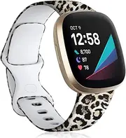 [Khxriypha] Bands Compatible with Fitbit Sense and Fitbit Versa 3 Versa 4 Bands Pretty, Soft Pattern Printed Replacement for Sense 2 Sense Versa 3 Wristbands
