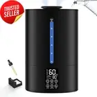 6L Cool & Warm Mist Humidifier Black Top Fill Quiet Diffuser for Home & Plants