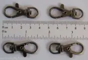 25 SWIVEL CLIPS / Snap Hooks ~ Gun METAL BLACK 1.5" long Clasps w/ lobster claw