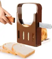 Zerodis Bread Slicer, ABS Resin Bread/Toast Cutter Kitchen Sandwich Brown