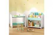 Keezi Kids Bookshelf 2 In 1 Table Chair Set Bookcase Toys Shelves Children Organiser