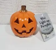 Classic Mini Halloween Light Up Pumpkin Jack O Lantern Battery 4” New