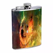 Galaxy Dog Em1 Flask 8oz Stainless Steel Hip Drinking Whiskey