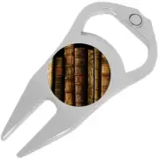 Old Books Golf Ball Marker Divot Repair Tool Bottle Opener
