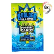 6x Packets Boulder Blasts Blue Raspberry Flavored Sour Popping Candy | .35oz