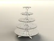 Cake Stand - 4.5mm Round Acrylic Perspex - 5 Tier Cup Cake Stand Collapsible