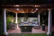 Patio Dining Table with Gas Fire Place Pit for Alfresco Magic -FPT 42R
