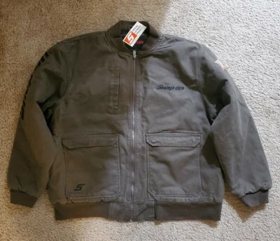 NEW Snap On Tools Men's Insulated Coffee Brown Winter Coat Zip Up Jacket NEW!!!!