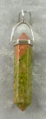 Unakite Double Terminated Sterling Silver Pendant