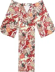 [JIMINISO] Japanese Traditional Kimono Women Geisha Creative Cherry Blossoms Print Yukata Photograph Performance Costume Props
