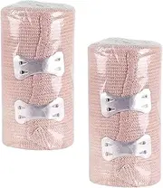 Sports Gym Bag 2Pcs Elastic with Clips Polyester Wrap Washable Reusable Wound Guard Protector for Arm Leg 7. 5cm* 4. 5m Tennis Tape